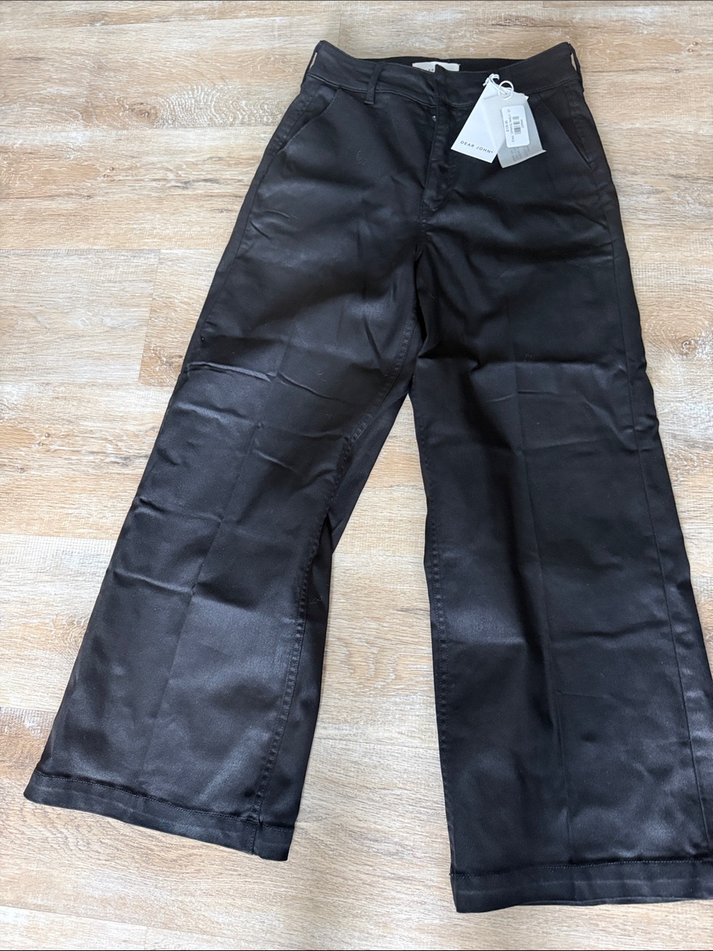 NWT size 25 Dear John Black Coated High-Rise Jeans